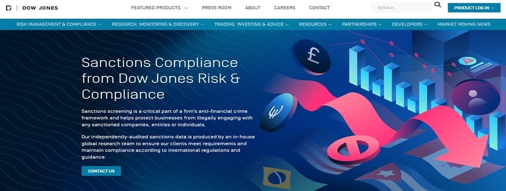Dow Jones Risk and Compliance sanctions tool