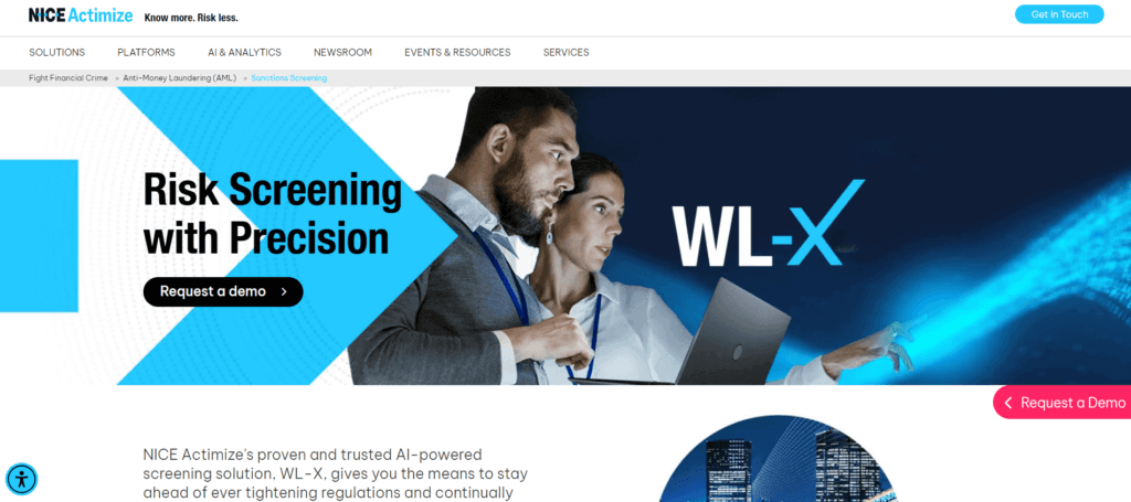 NICE Actimize WL-X Sanctions Screening software